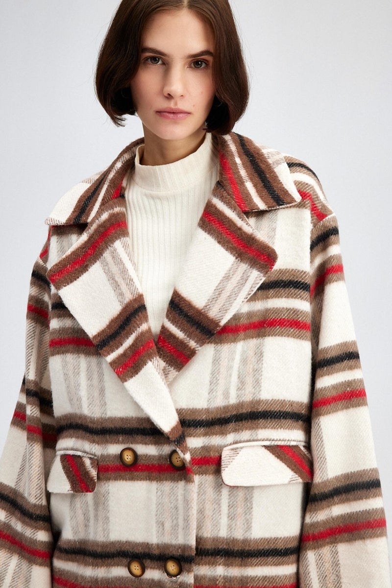 Touche Plaid Stamp Coat - Image 2