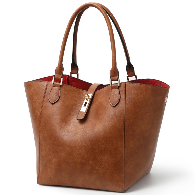 sqlp Large Work Tote Bag for Women Designer Purses and Handbags Big Bucket bags Womens Travel Shoulder Bag Amber brown - Image 2