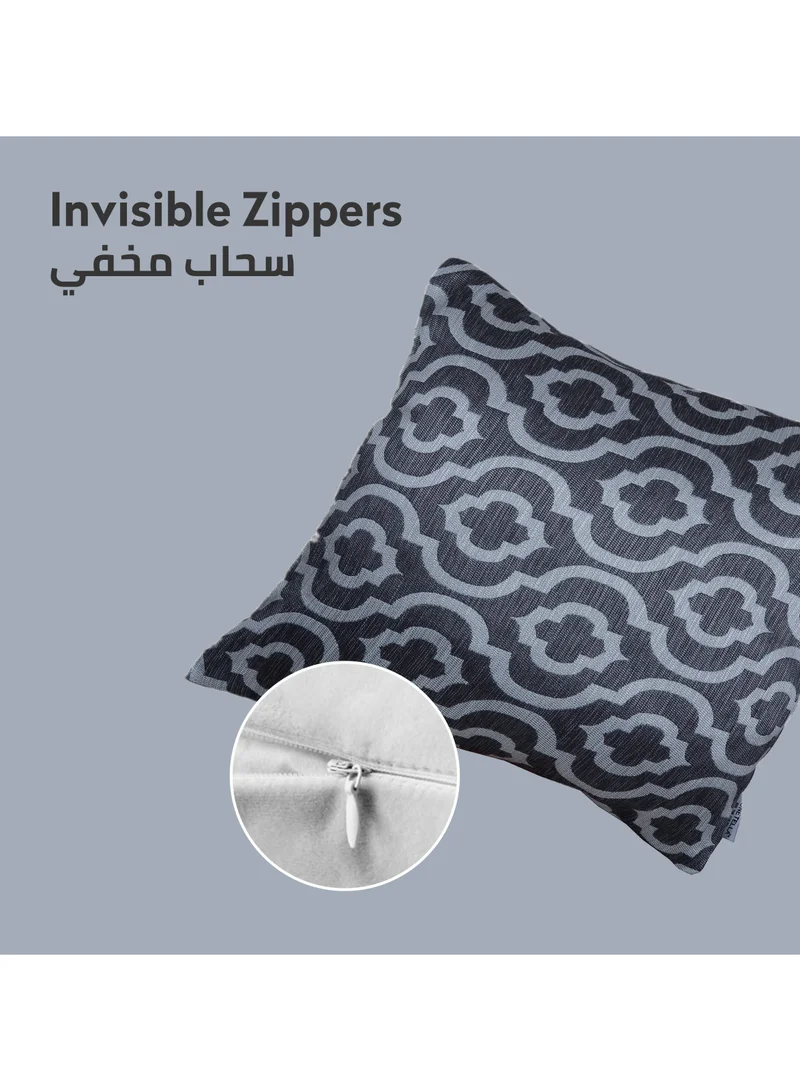 Donetella Cushion Cover,45X45 Cm (18X18 inch) 1-Pcs Decorative Throw Pillowcases Without Filler With Beautiful Abstract Art For Sofa Bed Living Room And Couch, Gight Grey