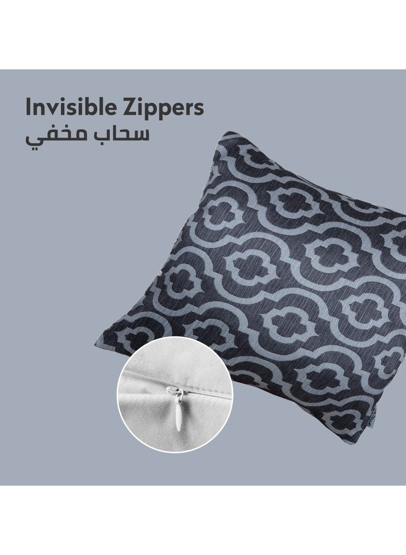 Donetella Cushion Cover,45X45 Cm (18X18 inch) 1-Pcs Decorative Throw Pillowcases Without Filler With Beautiful Abstract Art For Sofa Bed Living Room And Couch, Gight Grey  - Image 5