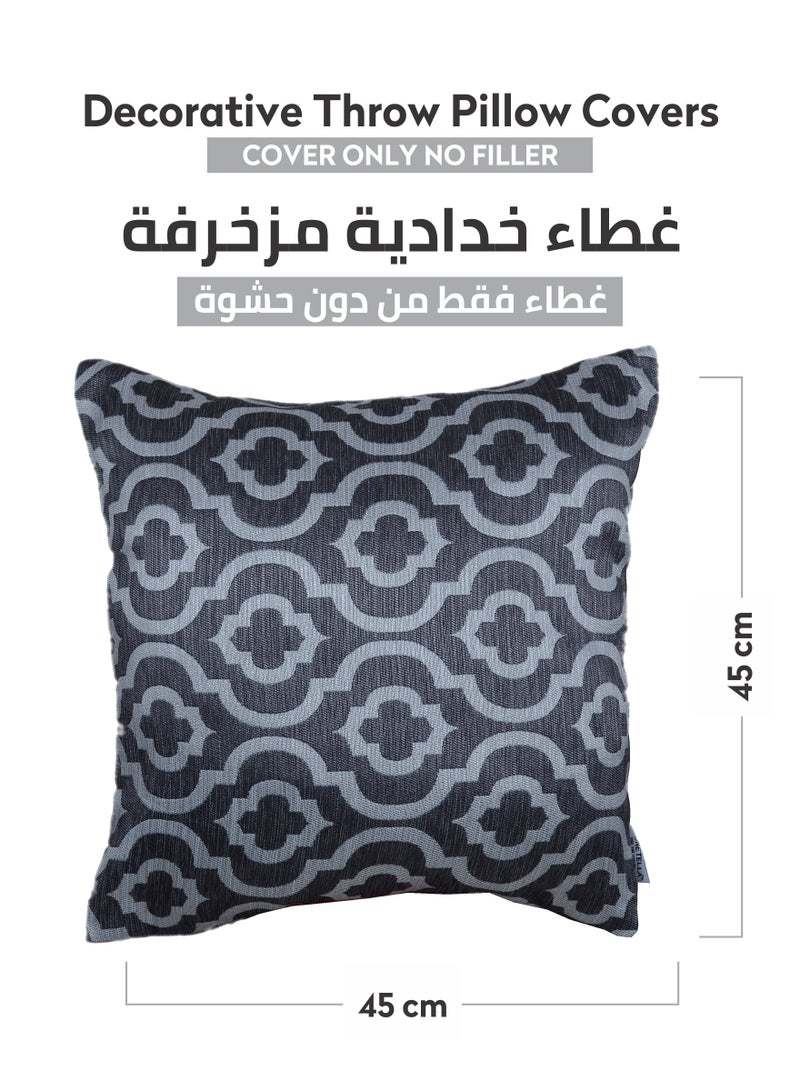 Donetella Cushion Cover,45X45 Cm (18X18 inch) 1-Pcs Decorative Throw Pillowcases Without Filler With Beautiful Abstract Art For Sofa Bed Living Room And Couch, Gight Grey  - Image 4