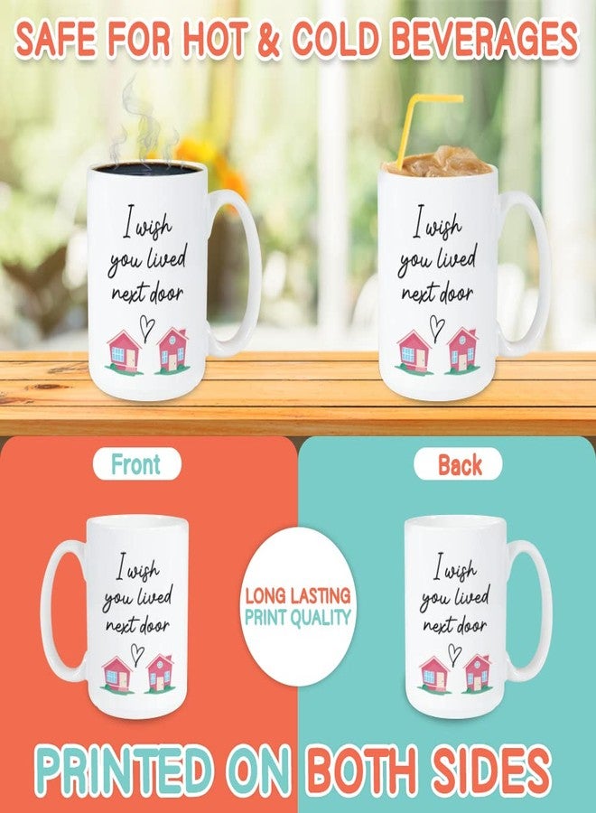 Bubble Hugs I Wish You Lived Next Door Mug 15 oz, Meaningful Gift Idea For Long Distance Miss You Birthday Best Friend Girlfriend Boyfriend Wife Husband Mom Dad, White - Image 3