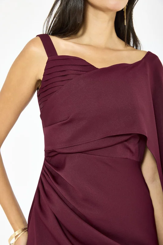 Iyra  Sculpted Side Fall Drape Gown for Women | Best Price UAE
