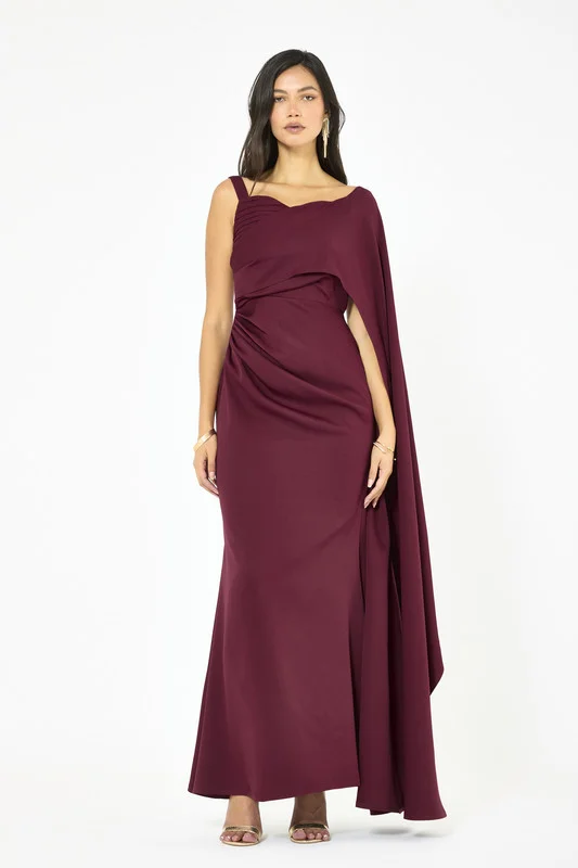 Iyra Sculpted Side Fall Drape Gown
