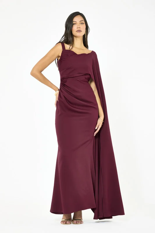 Iyra Sculpted Side Fall Drape Gown