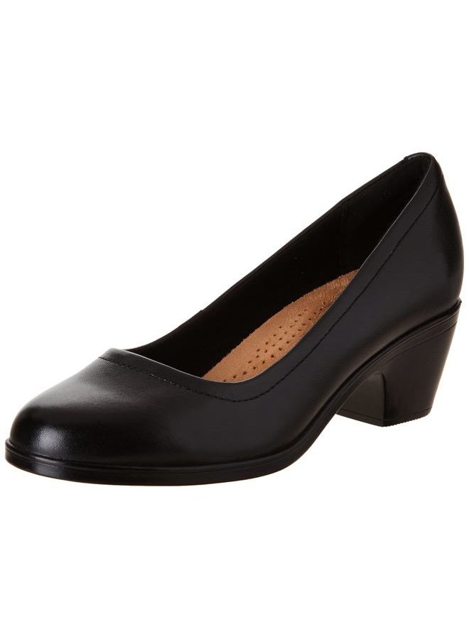 clarks حذاء نسائي إميلي 2 روبي، جلد أسود، 6 عريض - Image 1