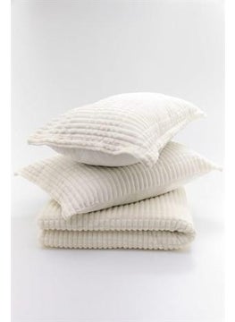 MERINOS Modern Line 3 Piece Double Blanket Set Bone  - Image 2