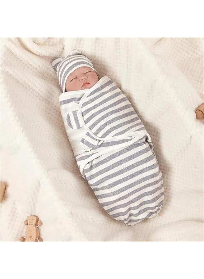 3-Pack Baby Swaddle Sleep Sacks - Soft Cotton Swaddle - Ergonomic Baby Swaddles 0-3 Months (Grey) - Image 5