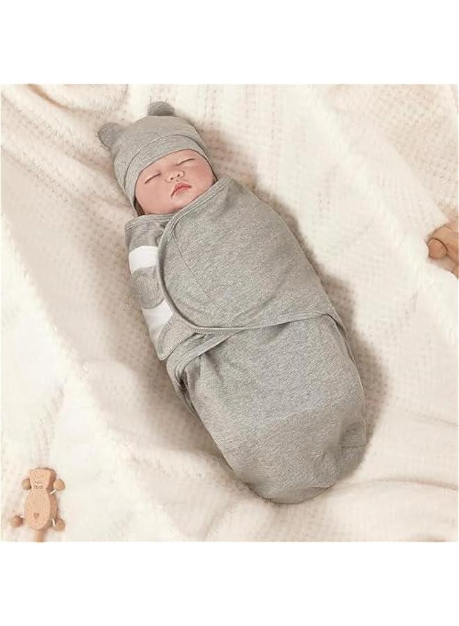 3-Pack Baby Swaddle Sleep Sacks - Soft Cotton Swaddle - Ergonomic Baby Swaddles 0-3 Months (Grey) - Image 2