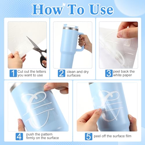 Janlaugh 10 Sheets Personalized Split Letter Stickers for Water Bottles Waterproof Vinyl Name Decals for 30 40 oz Tumbler UV DTF Cup Wraps Custom Stickers for DIY Bag Suitcase Helmet Laptop(White) - Image 3