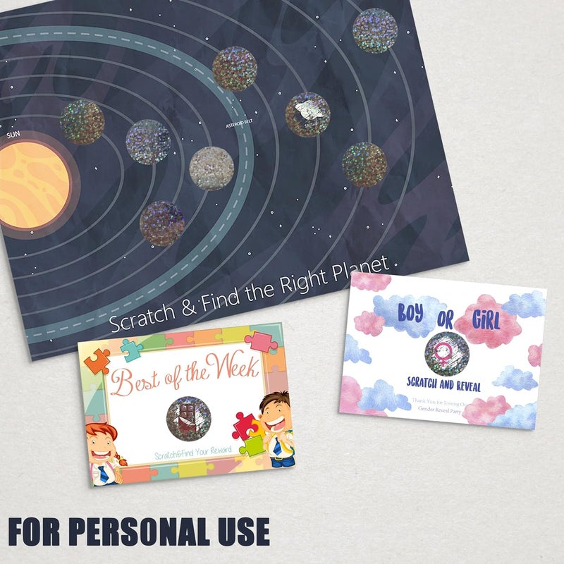 MR-LABEL Mr- Label – 1" Round Scratch Off Stickers – DIY Stickers for Gender Reveal | Reward Programs | Scratch Tickets (Holographic-Dots, 500 Pcs) - Image 5