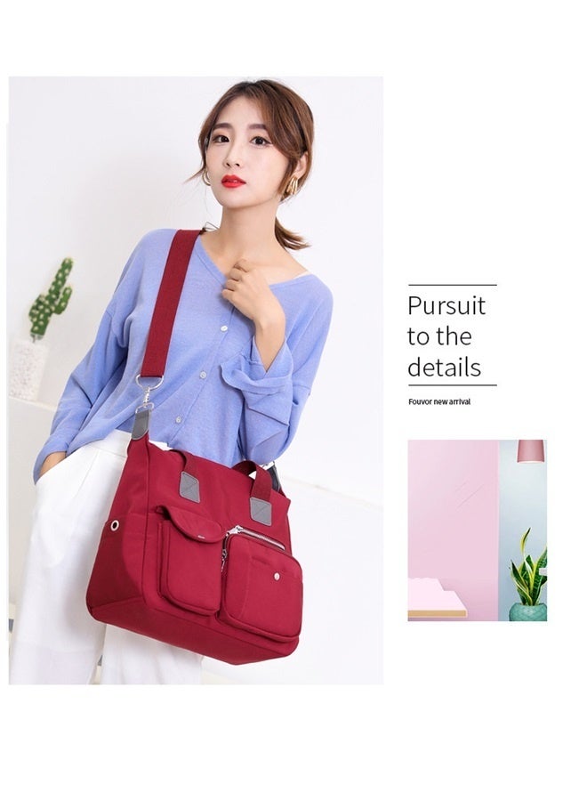 Women Utility Tote Bag Teacher Purses and Handbags for Nurse Waterproof Nylon Multi Pocket Work Tote Bag  - Image 3