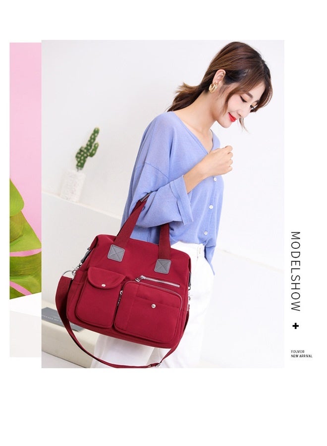 Women Utility Tote Bag Teacher Purses and Handbags for Nurse Waterproof Nylon Multi Pocket Work Tote Bag  - Image 4