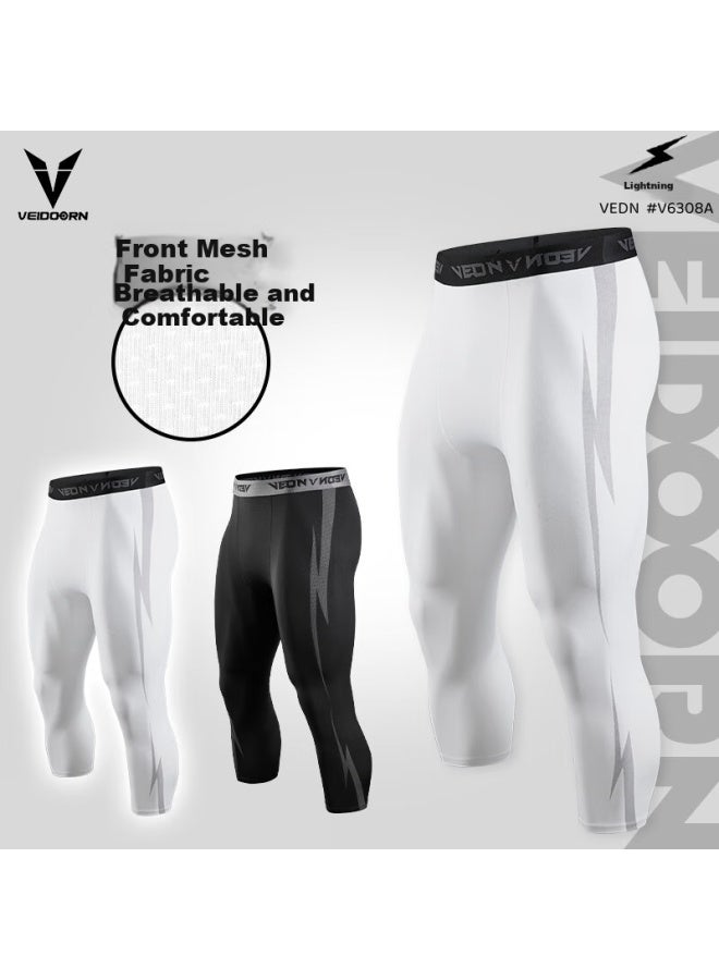 VEIDOORN Basketball Compression Pants Men'S Sports Training Fitness Breathable High Elasticity Compression Pants Running - Image 3