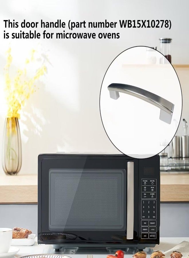 Vicue New Door Handle Fit for GE Microwave JNM7196SK1SS JNM7196SK2SS JNM7196SK3SS JVM6172SK1SS JVM6172SK2SS JVM6175BL1TS JVM6175EK1ES JVM6175EK2ES JVM6175SK1SS Replaces WB15X26821 Latest Version - Image 2