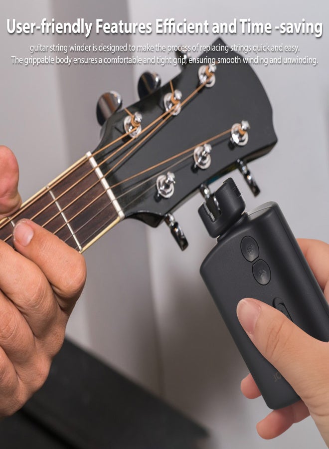 VERTECHnk Guitar String Winder Automatic Electric String Winder Smart Guitar Tuner 2-Step Speed Control String Instrument Tools Rechargeable LED Indicator Light for Guitar Ukulele Banjo Mandolin - Image 2