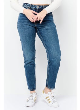 ESPRIT Women Classic Fit Washed Stretchable Jeans, Blue  - Image 1