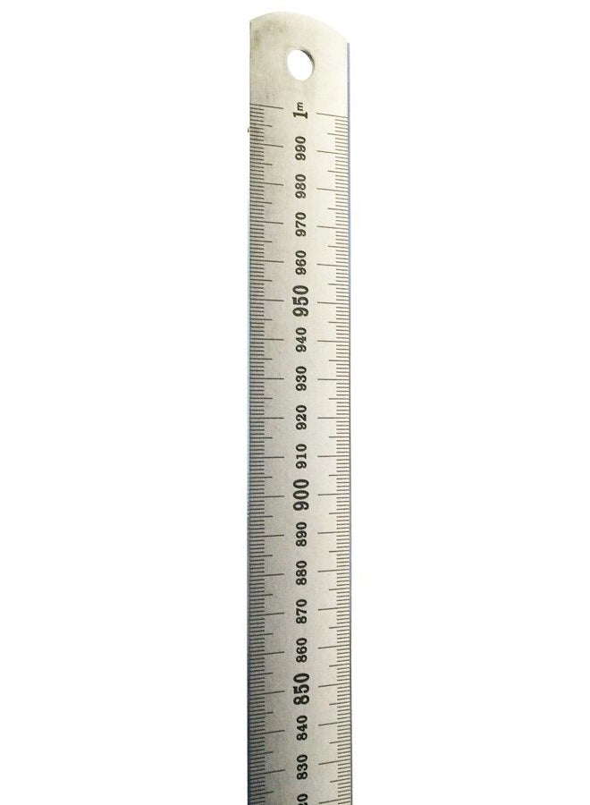EISCO 1 Meter Stainless Steel Ruler with Stamped Centimeter and Millimeter Graduations - Eisco Labs - Image 1