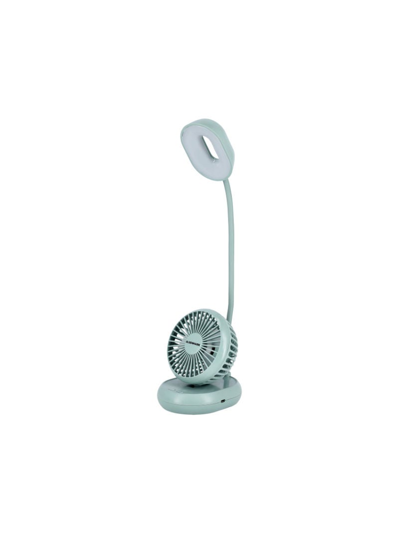 Olsenmark 2-In-1 Led Desk Lamp With Mini Fan Flexible Neck Omf1827 Usb Charging 3 Dimmable Brightness Option With 3 Speed Fan Ideal For Table Desk Home Office