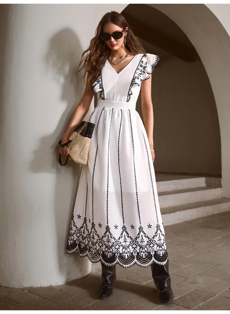 SIMPLEE Women's Summer Elegant DressLight & Comfortable Lightweight Cotton Blend Perfect for Outings