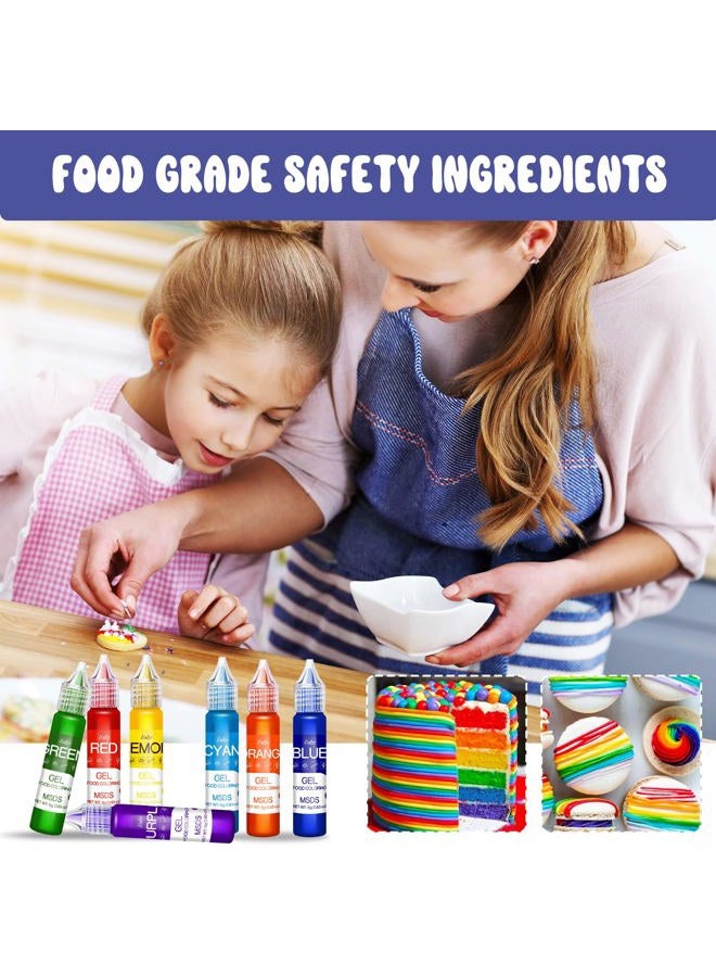 Limino Gel Food Coloring - Rainbow Edible Gel Food Color Dye for Baking, Cake Decorating, Royal Icing, Cookie, Fondant, Macaron - 7 x 15g Food Grade Concentrated Food Coloring Gel for Drinks, DIY Crafts - Image 5