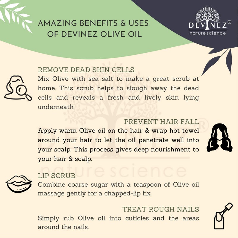 Devinez Olive - Virgin Oil, 250ml (NABL & IFRA Certified) with Flip-Top Cap and Hair Applicator -100% Pure, Natural, Undiluted, Therapeutic Grade, Cold Pressed For Hair, Skin, Nails - Image 5