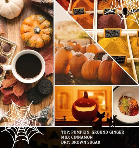 CHAMBERY Halloween Decor Indoor-Halloween Gifts Candles for Women with LED Pumpkin Face,Fall Candles with Pumpkin Spice Scent Over 40 Hours of Burn Time, Gift for Home Fall Decorations Indoor, 100% Soy Wax - Image 3