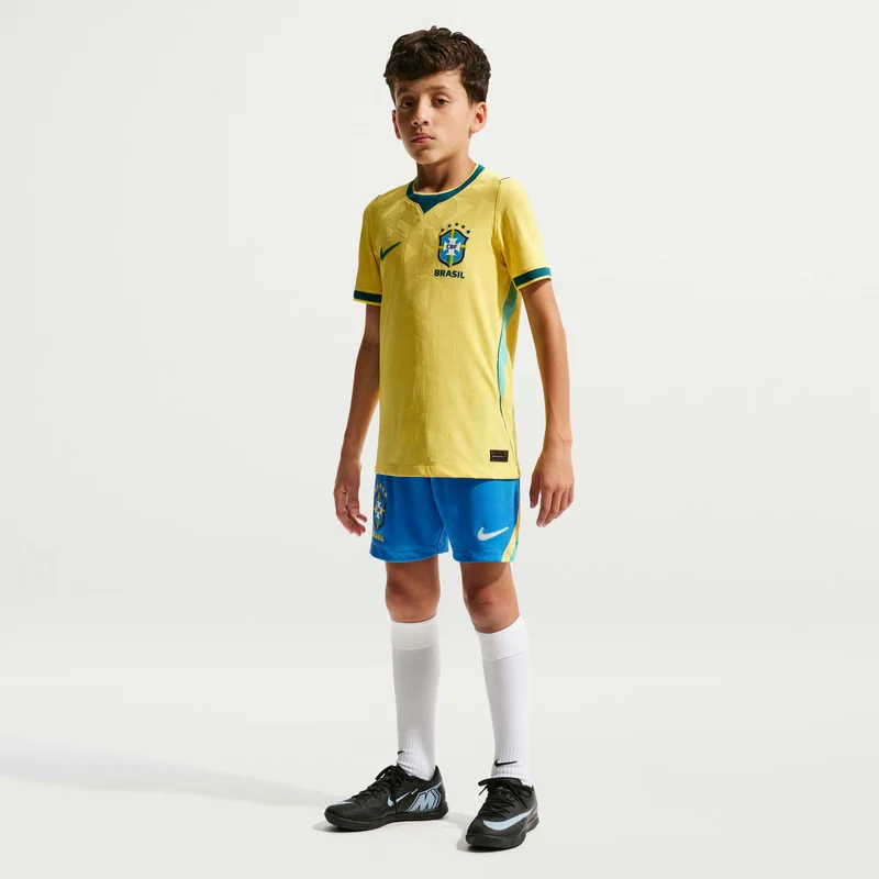 Nike Kids' Brazil 2025/26 Stadium Home Replica Football Shorts