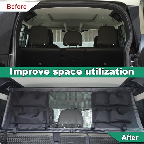 TINKI Pet Restraint Net Dog Fence Car Backseat Divider Vehicle Gate Cargo Area Travel Trunk Mesh Net Screen for Land Rover Defender 110 1984-2018 2019 2020 2021 2022 2023 2024 2025+ - Image 2