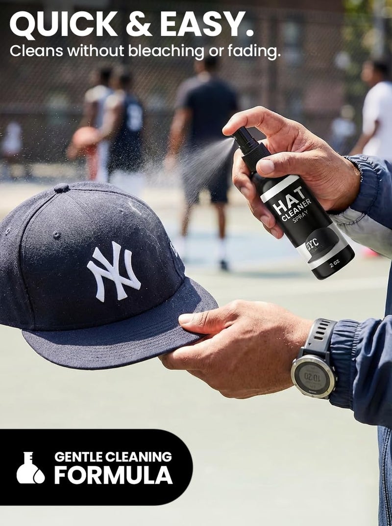 EVEO Hat Cleaner for Baseball Caps - (2 Pack) Hat Cleaning Kit Sweat Stain Remover, Hat Cleaner Kit for Felt hats, Cowboy & Caps- Hat Saver Spray & Hat Cleaner Spray, Hat Cleaning Brush & Hat Deodorizer - Image 2
