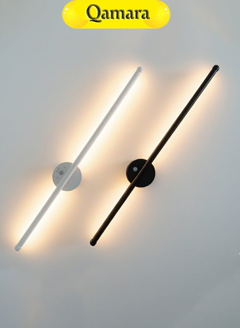  قمرة مصباح حائط LED عصري بمستشعر حركة، قابل لإعادة الشحن، تصميم بسيط، إضاءة مستمرة/استشعار للخزانة، قابل للتعتيم، 3 أنماط ألوان إضاءة (أبيض/طبيعي/أصفر) مناسب لخزانة الملابس/غرفة النوم/المطبخ. - Image 1