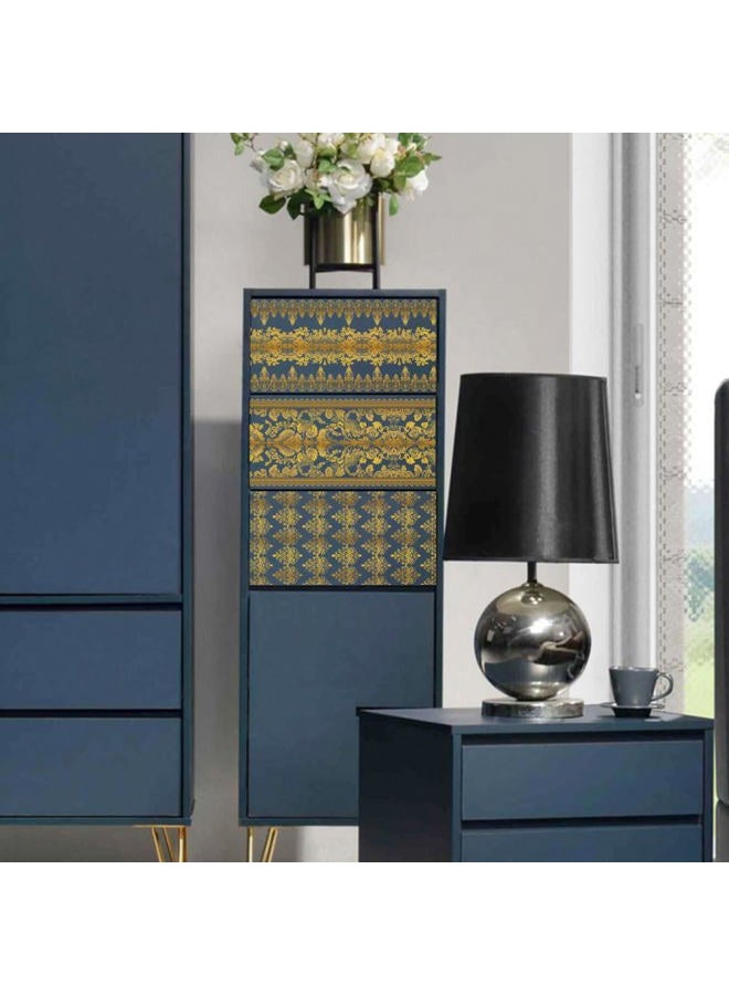 Peacoblue Rub on Transfer Sticker for Furniture Crafts Decor 6"x12" Vintage Gold Lace, 3Pcs Waterproof UV DTF Transfer for Lingerie Chests Drawer Dresser Glass Porcelain Wood Plastic - Image 5