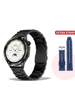 TELUX TELUX NEO Smart Calling Watch with 1.43” AMOLED Display & 2 Straps (Stainless Steel & Silicon) - AM24 Black  - Image 2
