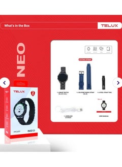 TELUX TELUX NEO Smart Calling Watch with 1.43” AMOLED Display & 2 Straps (Stainless Steel & Silicon) - AM24 Black  - Image 4