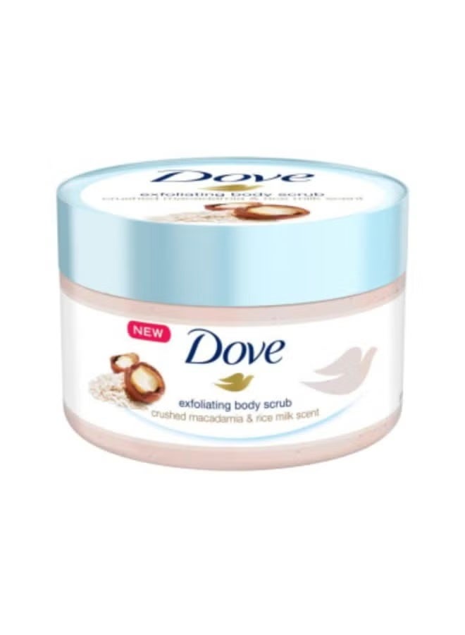 Dove Exfoliating body scrub with crushed macadamia & rice milk