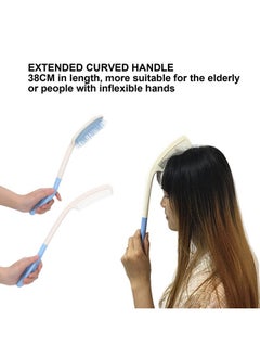 ZJchao Long Reach Handled Comb And Hair Brush Set Antislip Handle Comb Air Cushion Hairbrush Soft Easier Styling Comb Beauty Hair Accessory Applicable To Elderly And Handdisabled People  - Image 5