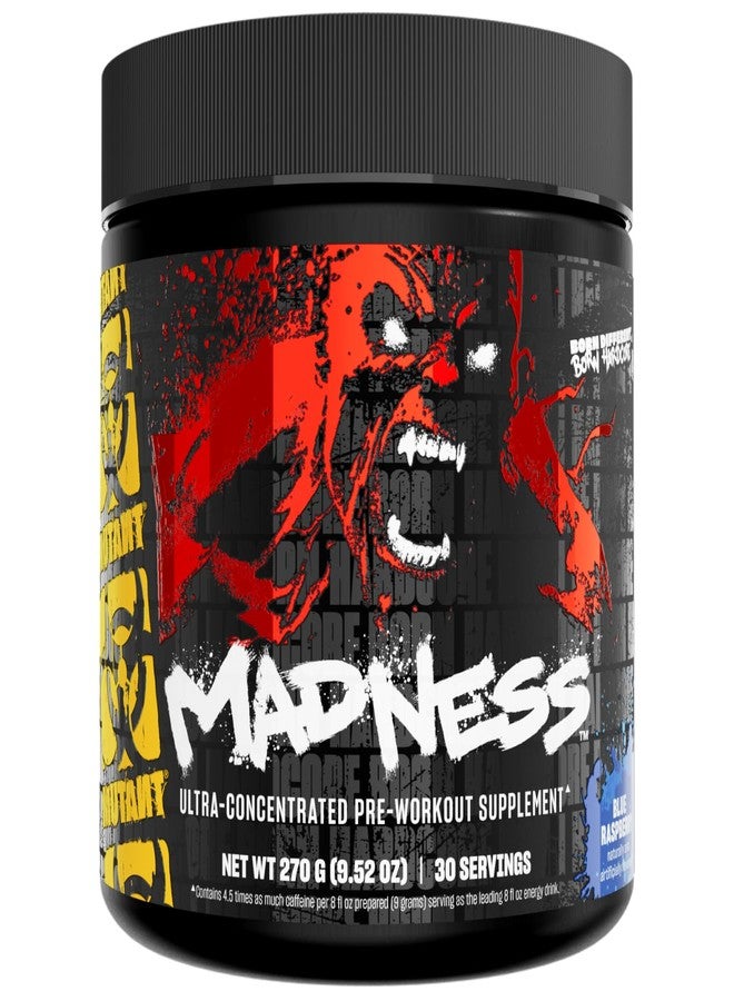 Mutant Madness | Pre Workout Powder Supplement Performance and Pump Blend Includes L-Citrulline, Beta-Alanine, Taurine, L-Tyrosine | 30 Serving | Blue Raspberry - Image 1