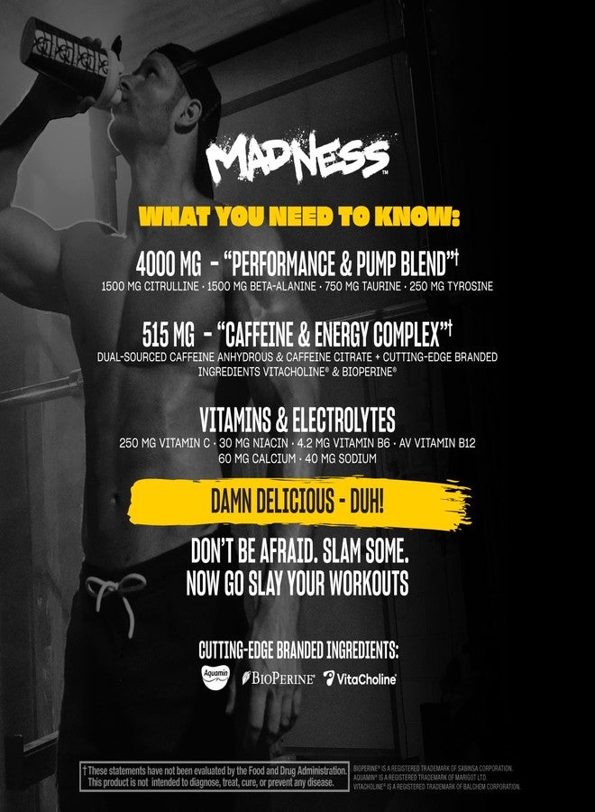 Mutant Madness | Pre Workout Powder Supplement Performance and Pump Blend Includes L-Citrulline, Beta-Alanine, Taurine, L-Tyrosine | 30 Serving | Blue Raspberry - Image 4