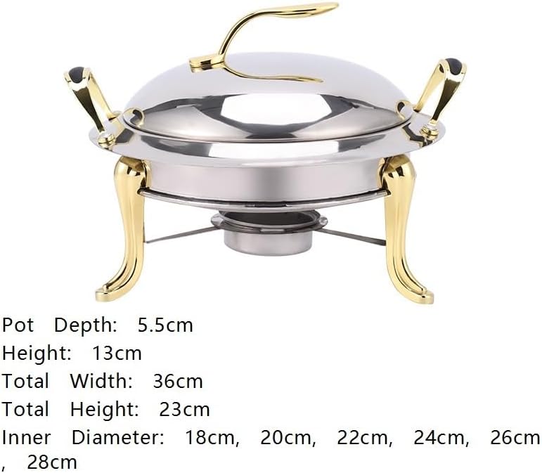 Odor free color Round Chafing Dish Stainless Steel Chafer Roll Top Chafer for Dinner Serving Buffet Warmer with Pans Fuel Holders(Gold,20cm) Ventilated design Practical design alternatives Global flexible assemble picks Easy assemble alternatives Defect free upgraded substance Proper storage environment Reliable daily use design In-Kingdom stored commodity Season change compatible build Cross-material combo compatible No overseas transit wait Gulf market trial optimized design Tiered purchase options Land transit & shipment compatible Multiple local stock source Natural tone color options Ready-to-ship local stock Systematic nationwide ship Balanced weight Local & cross border ship compatible Size-sorted warehouse storage Cost saving design picks Shock rubber edge Standard fit - Image 2