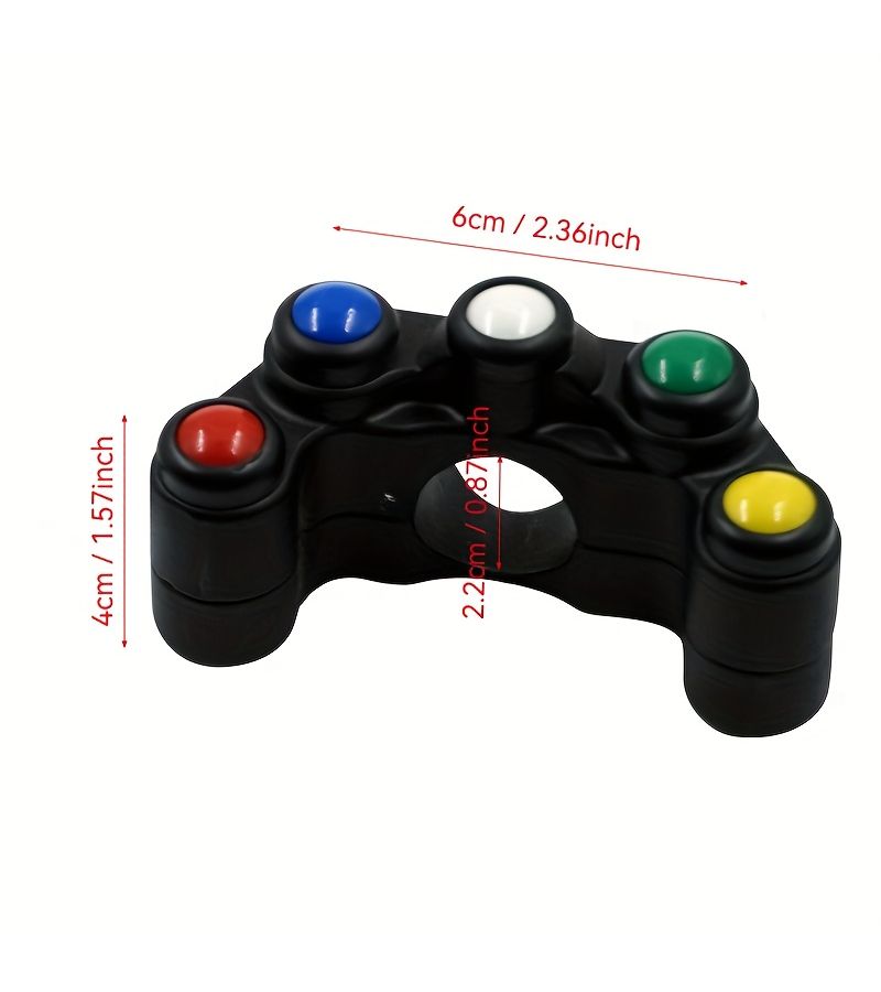 Universal 5 Button Array Aluminum Alloy Motorcycle Switches 7/8 Inch Handlebar for Headlights Turn Signals Fog Lights Horn Start and Ignition - Image 2