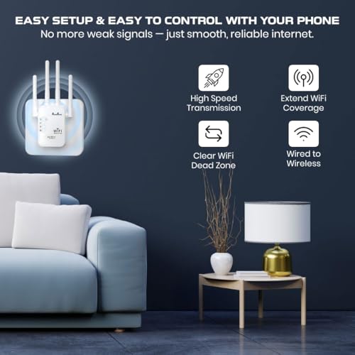 PunnkFunnk WiFi Extender 2.4GHz | 300Mbps Wireless Repeater & Signal Booster | Dual LAN Port, 4 Antennas | Router & Access Point Mode | Easy Setup - Image 5