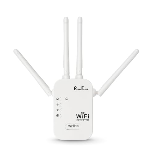 PunnkFunnk WiFi Extender 2.4GHz | 300Mbps Wireless Repeater & Signal Booster | Dual LAN Port, 4 Antennas | Router & Access Point Mode | Easy Setup - Image 1