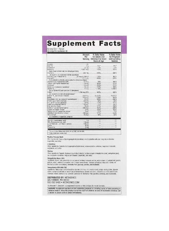 Metagenics Metagenics, Plus One®, Daily Prenatal Packs, 30 Packets  - Image 2
