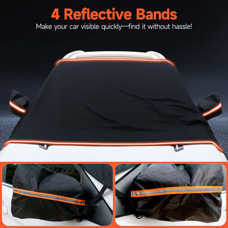 WEAREN Winter Windshield Covers for Ice and Snow Windshield Frost Cover for Car Heavy Duty Windshield Hail Protector 600D Car Frost and Ice Removal for Truck SUV - Image 5