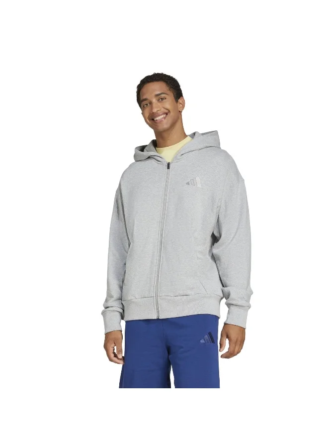 Adidas M A Szn Ft Fz Grey Training Track Tops For Men XS