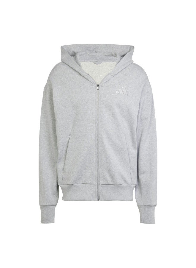 Adidas M A Szn Ft Fz Grey Training Track Tops For Men XS  - Image 1
