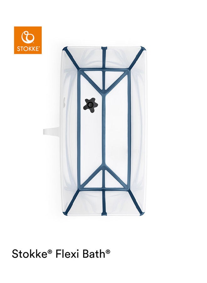 STOKKE - Flexi Bath Heat Sensitive Plug Baby Bath With Newborn Support, Transparent Blue - Image 1