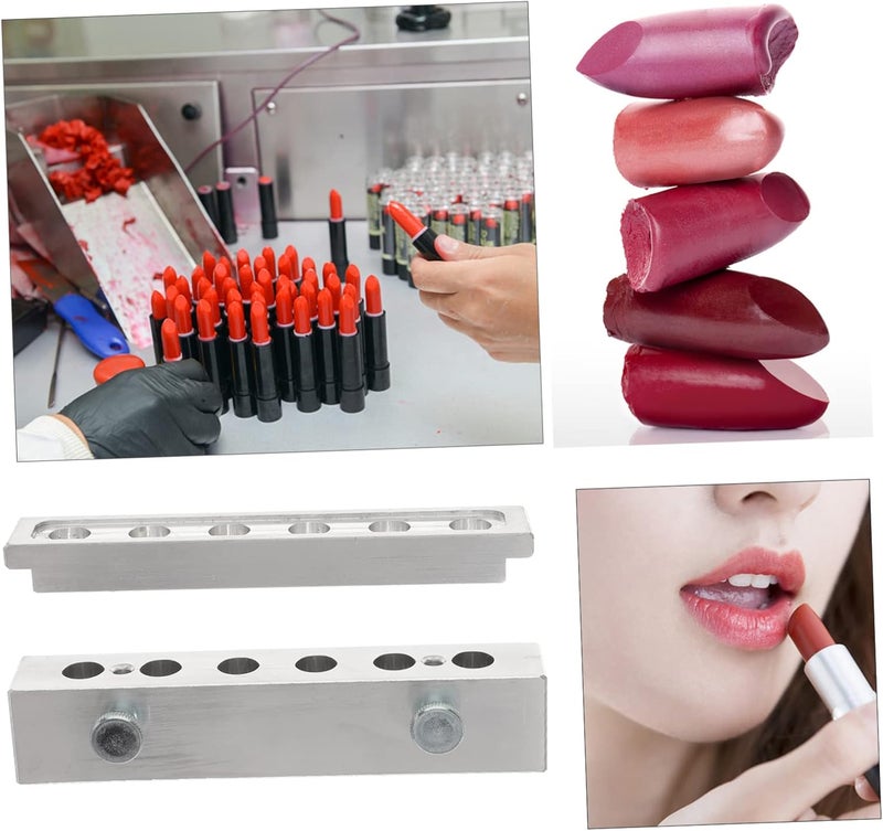 DOITOOL 1 Set 6 Hole Lipstick Mold Lip Tint Lipstick Maker Diy Aluminum Alloy Lip Stick Mold Bracket Manual - Image 2