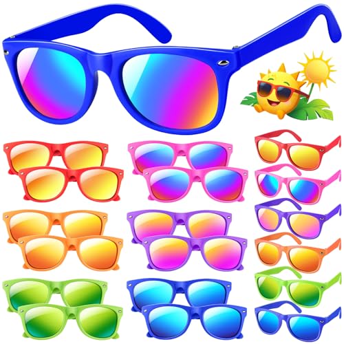 YADIYA Kids Sunglasses Bulk Party Favors for Kids 4835 12 pack Neon Toddler Sunglasses For Boys Girls UV 400 Protection kids sunglasses Great Gift For Birthday Beach Pool Party Supplies - Image 1