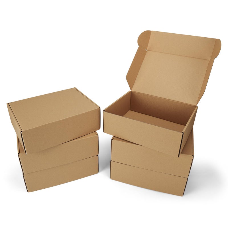 Serwrsw 12x9x4 Shipping Boxes Set of 6, Medium Cardboard Boxes for Packaging, Brown Mailing for Small Business - Image 1